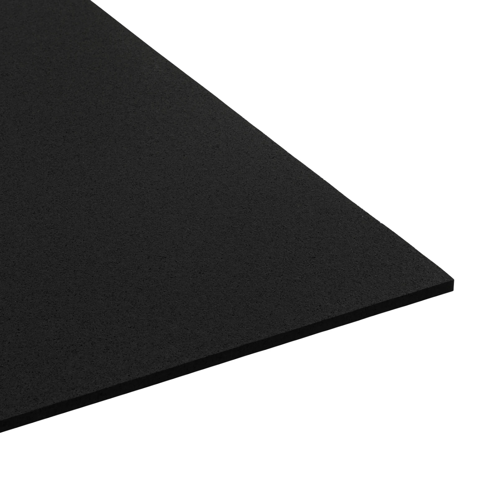 Gummimatte PRO Quadrat 100x100 cm schwarz - Detail der Ecke Nahaufnahme der Ecke der schwarzen Gummimatte PRO Quadrat