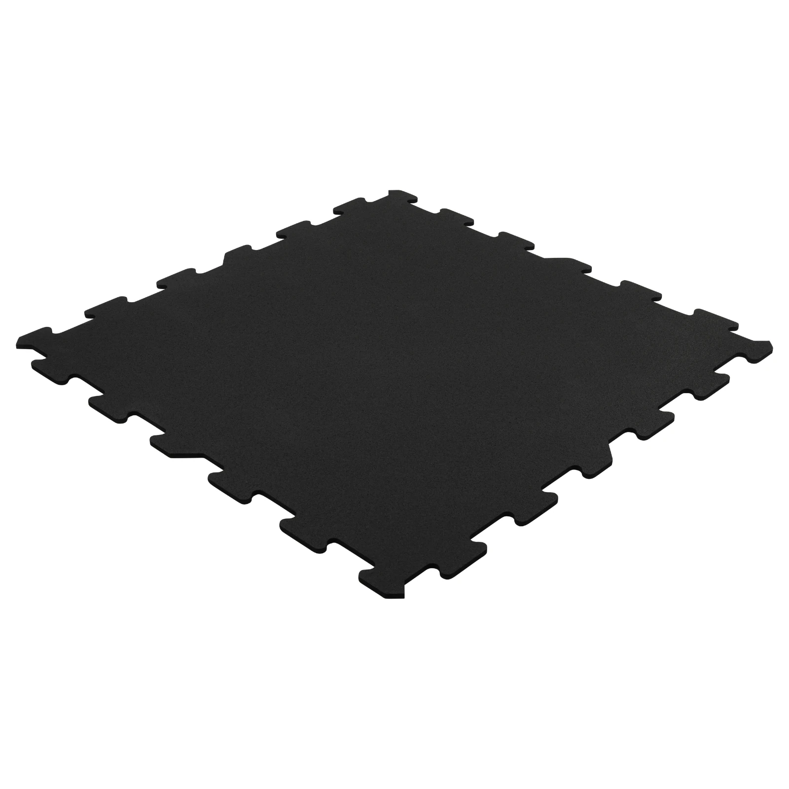 Gummi-Puzzlematte PRO 102x102 cm schwarz - isometrische Ansicht Schwarze Gummi-Puzzlematte PRO in isometrischer Projektion