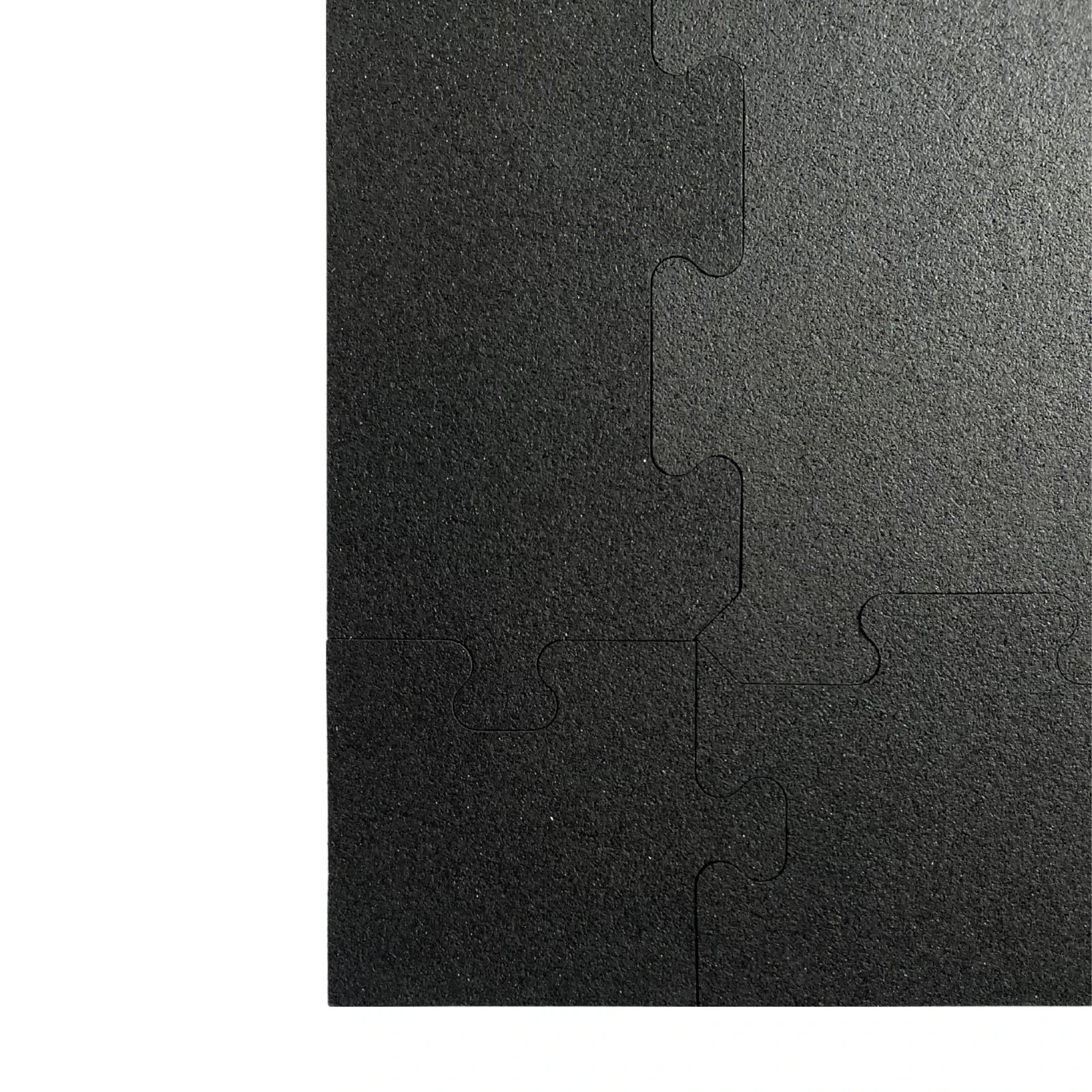 Perfekte Passform des geraden Abschlusses mit der Gummi-Puzzlematte PRO Nahaufnahme der präzisen Verbindung der Puzzle PRO Gummibodenelemente