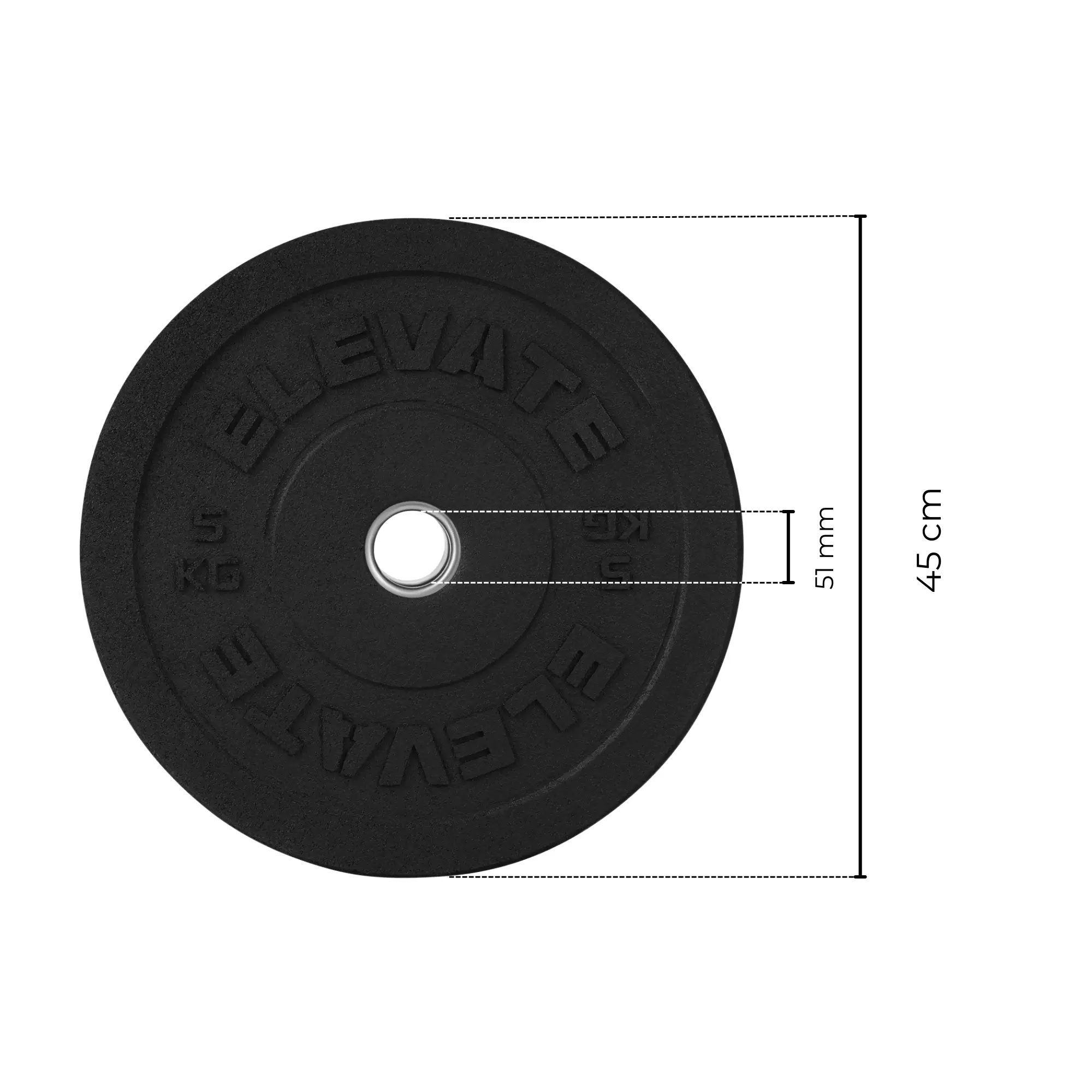 Bumper Plate ST 15kg Elevate - technische Zeichnung mit Maßen